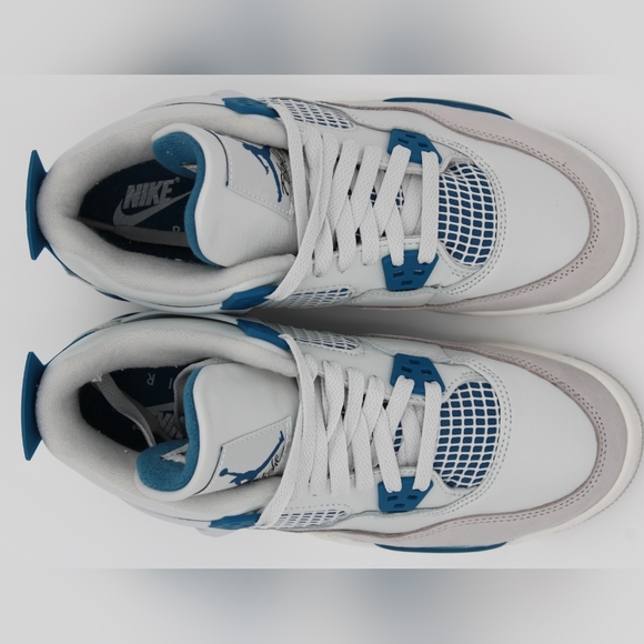 Air Jordan 4 Retro (GS) Off White/Military Blue 6.5Y - Picture 8 of 14